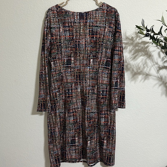 NWT Jude Connally Sabine Ponte Tweed Crew Neck 3/4 Sleeve Shift Dress - Picture 7 of 8